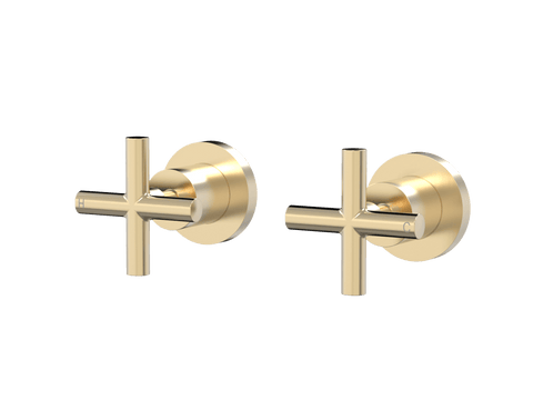 Tapware ParTaps Portsea Top Assemblies Wall Pair Colour: Brushed Brass Gold Style: Original Place & Palette