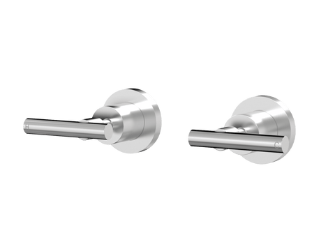 Tapware ParTaps Portsea Top Assemblies Wall Pair Colour: Brushed Chrome Style: Lever Ceramic Disc Place & Palette