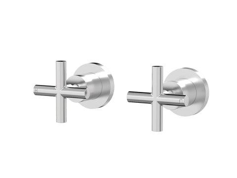 Tapware ParTaps Portsea Top Assemblies Wall Pair Colour: Brushed Chrome Style: Original Place & Palette
