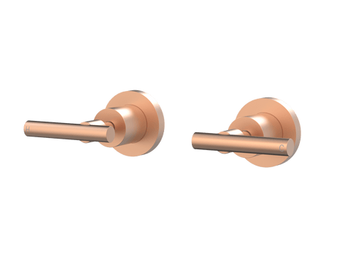 Tapware ParTaps Portsea Top Assemblies Wall Pair Colour: Brushed Copper Style: Lever Ceramic Disc Place & Palette