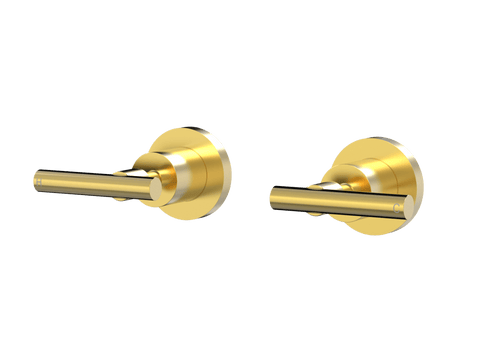 Tapware ParTaps Portsea Top Assemblies Wall Pair Colour: Brushed Gold Style: Lever Ceramic Disc Place & Palette