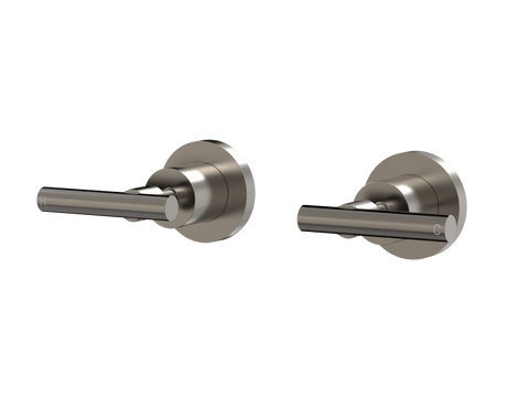 Tapware ParTaps Portsea Top Assemblies Wall Pair Colour: Brushed Gunmetal Style: Lever Ceramic Disc Place & Palette
