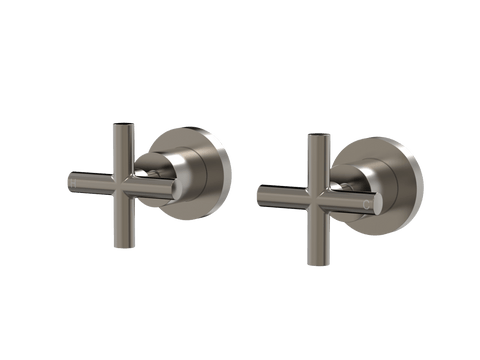 Tapware ParTaps Portsea Top Assemblies Wall Pair Colour: Brushed Gunmetal Style: Original Place & Palette