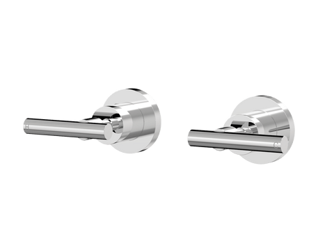 Tapware ParTaps Portsea Top Assemblies Wall Pair Colour: Chrome Style: Lever Ceramic Disc Place & Palette