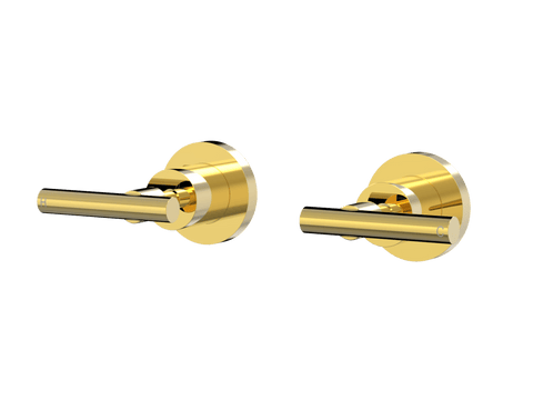 Tapware ParTaps Portsea Top Assemblies Wall Pair Colour: Gold Style: Lever Ceramic Disc Place & Palette
