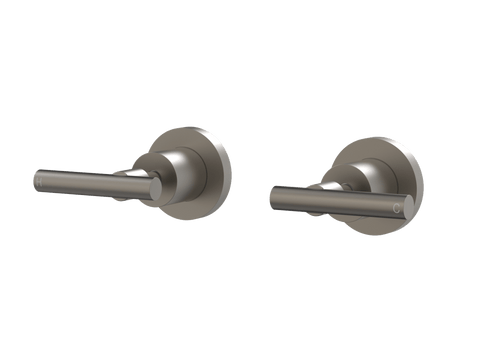 Tapware ParTaps Portsea Top Assemblies Wall Pair Colour: Gunmetal Style: Lever Ceramic Disc Place & Palette