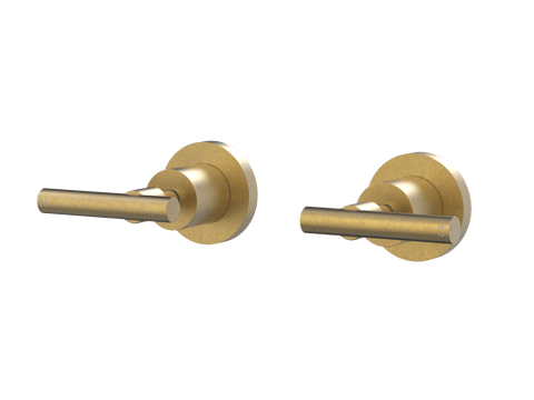 Tapware ParTaps Portsea Top Assemblies Wall Pair Colour: Rumbled Brass Style: Lever Ceramic Disc Place & Palette
