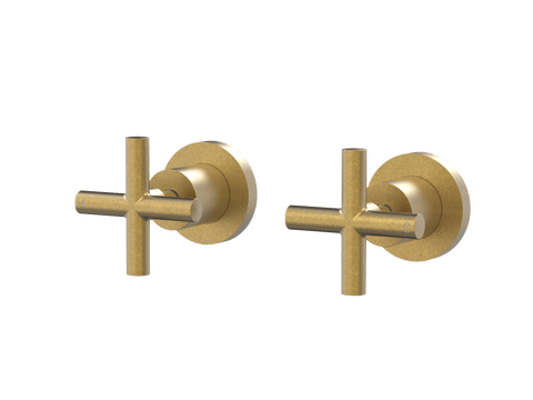 Tapware ParTaps Portsea Top Assemblies Wall Pair Colour: Rumbled Brass Style: Original Place & Palette