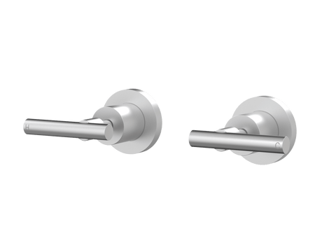 Tapware ParTaps Portsea Top Assemblies Wall Pair Colour: Satin Pearl Style: Lever Ceramic Disc Place & Palette