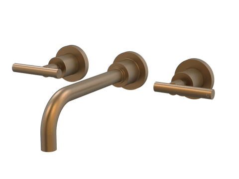 Tapware ParTaps Portsea Wall Basin Set Colour: Burnished Style: Lever Ceramic Disc Place & Palette