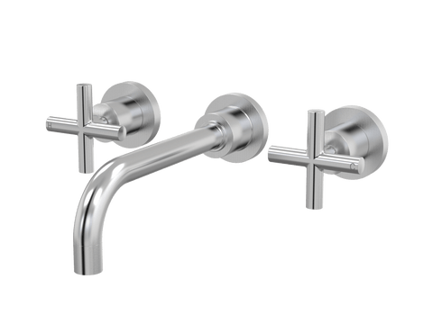 Tapware ParTaps Portsea Wall Bath Set - Ceramic Disc Colour: Brushed Chrome Size: 160mm Place & Palette