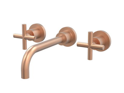 Tapware ParTaps Portsea Wall Bath Set - Ceramic Disc Colour: Brushed Copper Size: 160mm Place & Palette