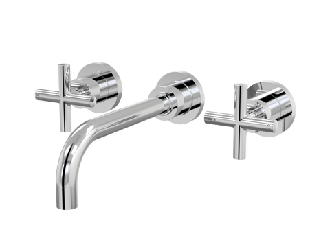 Tapware ParTaps Portsea Wall Bath Set - Ceramic Disc Colour: Chrome Size: 160mm Place & Palette
