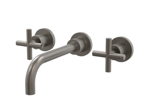 Tapware ParTaps Portsea Wall Bath Set - Ceramic Disc Colour: Gunmetal Size: 160mm Place & Palette