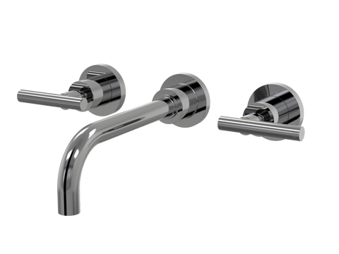Tapware ParTaps Portsea Wall Bath Set - Lever Ceramic Disc Colour: Black Sapphire Size: 160mm Place & Palette