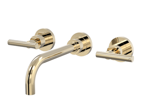 Tapware ParTaps Portsea Wall Bath Set - Lever Ceramic Disc Colour: Brass Gold Size: 160mm Place & Palette