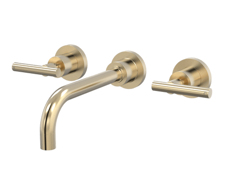 Tapware ParTaps Portsea Wall Bath Set - Lever Ceramic Disc Colour: Brushed Brass Gold Size: 160mm Place & Palette