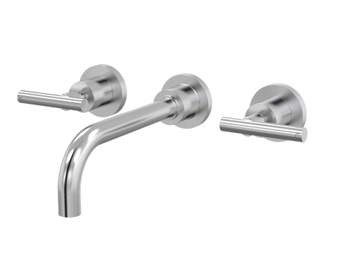 Tapware ParTaps Portsea Wall Bath Set - Lever Ceramic Disc Colour: Brushed Chrome Size: 160mm Place & Palette