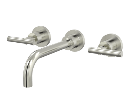 Tapware ParTaps Portsea Wall Bath Set - Lever Ceramic Disc Colour: Brushed Nickel Size: 160mm Place & Palette