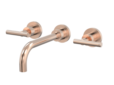 Tapware ParTaps Portsea Wall Bath Set - Lever Ceramic Disc Colour: Brushed Rose Gold Size: 160mm Place & Palette