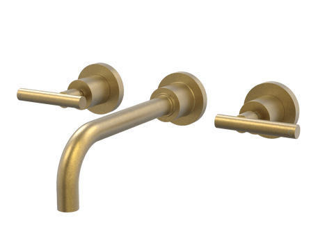Tapware ParTaps Portsea Wall Bath Set - Lever Ceramic Disc Colour: Rumbled Brass Size: 160mm Place & Palette