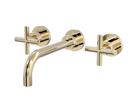 Tapware ParTaps Portsea Wall Bath Set Colour: Brass Gold Size: 160mm Place & Palette