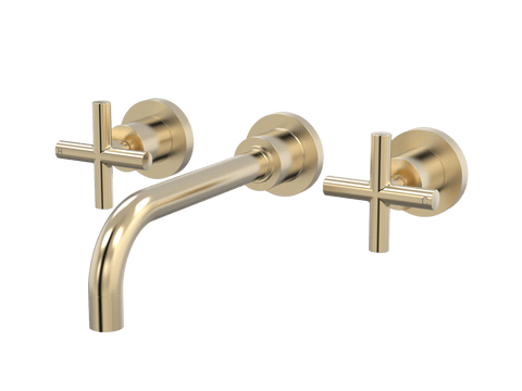 Tapware ParTaps Portsea Wall Bath Set Colour: Brushed Brass Gold Size: 160mm Place & Palette