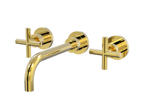Tapware ParTaps Portsea Wall Bath Set Colour: Gold Size: 160mm Place & Palette