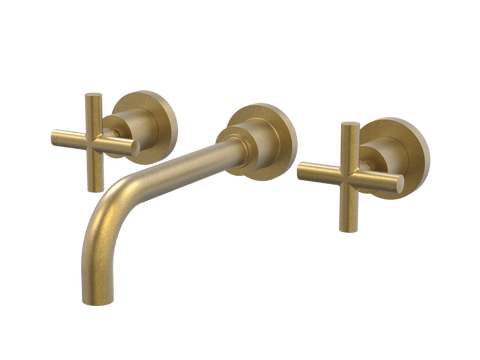 Tapware ParTaps Portsea Wall Bath Set Colour: Rumbled Brass Size: 160mm Place & Palette