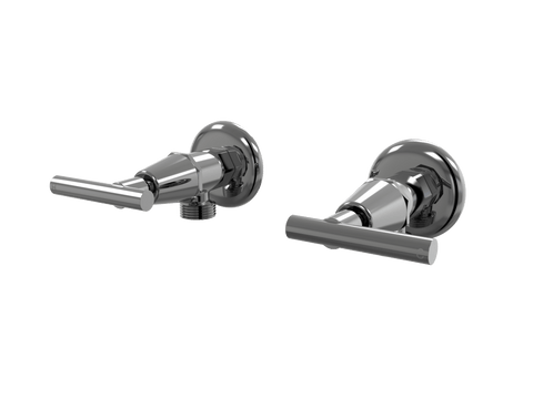 Tapware ParTaps Portsea Washing Machine Stops Wall Pair Colour: Black Sapphire Style: Lever Ceramic Disc Place & Palette