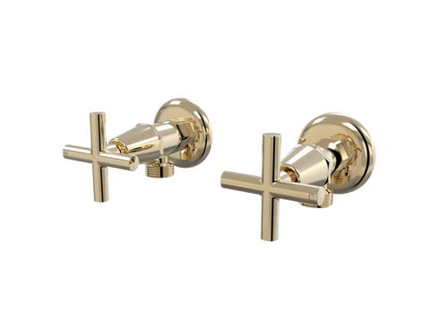 Tapware ParTaps Portsea Washing Machine Stops Wall Pair Colour: Brass Gold Style: Original Place & Palette