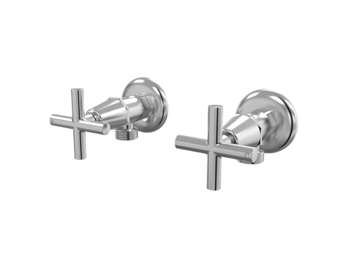 Tapware ParTaps Portsea Washing Machine Stops Wall Pair Colour: Brushed Chrome Style: Original Place & Palette