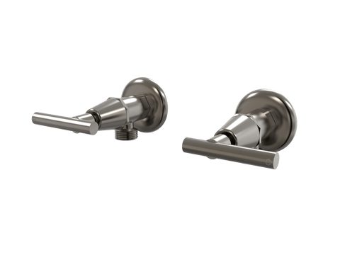 Tapware ParTaps Portsea Washing Machine Stops Wall Pair Colour: Brushed Gunmetal Style: Lever Ceramic Disc Place & Palette
