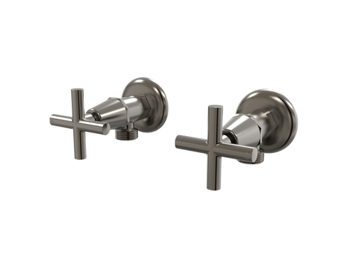 Tapware ParTaps Portsea Washing Machine Stops Wall Pair Colour: Brushed Gunmetal Style: Original Place & Palette