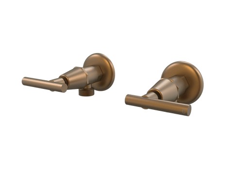Tapware ParTaps Portsea Washing Machine Stops Wall Pair Colour: Burnished Style: Lever Ceramic Disc Place & Palette