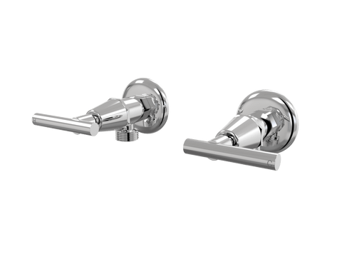 Tapware ParTaps Portsea Washing Machine Stops Wall Pair Colour: Chrome Style: Lever Ceramic Disc Place & Palette