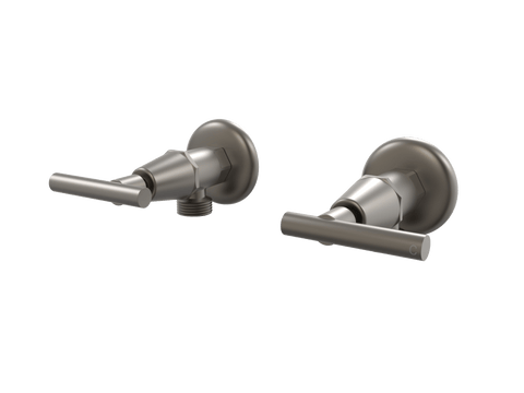Tapware ParTaps Portsea Washing Machine Stops Wall Pair Colour: Gunmetal Style: Lever Ceramic Disc Place & Palette
