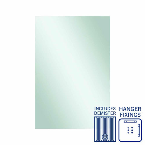 Mirrors Thermogroup Rectangle Jackson Polished Edge Mirror Size: 1200x800x14mm Material: Hangers and Demister Place & Palette