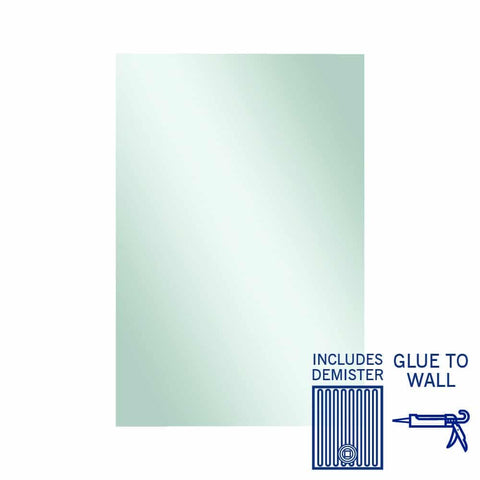 Mirrors Thermogroup Rectangle Jackson Polished Edge Mirror Size: 1200x800x5mm Material: Glue-to-Wall and Demister Place & Palette