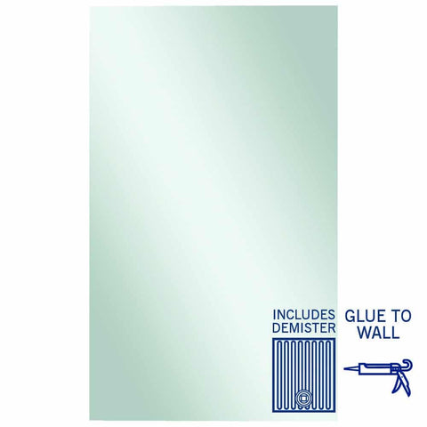 Mirrors Thermogroup Rectangle Jackson Polished Edge Mirror Size: 1500x900x5mm Material: Glue-to-Wall and Demister Place & Palette