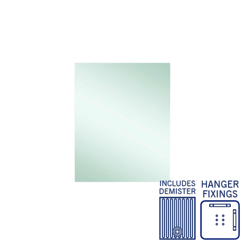 Mirrors Thermogroup Rectangle Jackson Polished Edge Mirror Size: 600x750x14mm Material: Hangers and Demister Place & Palette