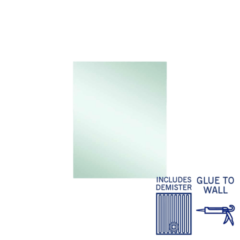 Mirrors Thermogroup Rectangle Jackson Polished Edge Mirror Size: 600x750x5mm Material: Glue-to-Wall and Demister Place & Palette