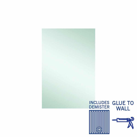 Mirrors Thermogroup Rectangle Jackson Polished Edge Mirror Size: 600x900x5mm Material: Glue-to-Wall and Demister Place & Palette