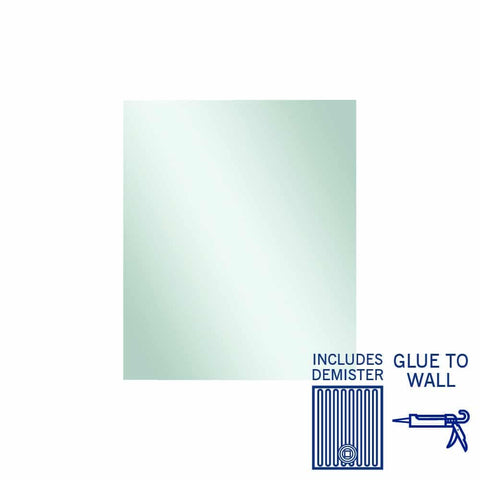 Mirrors Thermogroup Rectangle Jackson Polished Edge Mirror Size: 900x750x5mm Material: Glue-to-Wall and Demister Place & Palette