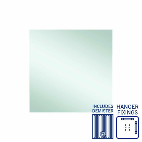 Mirrors Thermogroup Rectangle Jackson Polished Edge Mirror Size: 900x900x14mm Material: Hangers and Demister Place & Palette