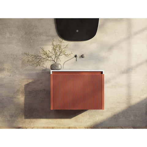 Vanities BelBagno Rimini Vanity Finish: Potter's Clay Size: 590 x 495 x 450 Place & Palette