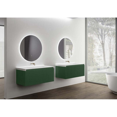 Vanities BelBagno Rimini Vanity Finish: Rain Forest (Green) Size: 990 x 495 x 450 Place & Palette