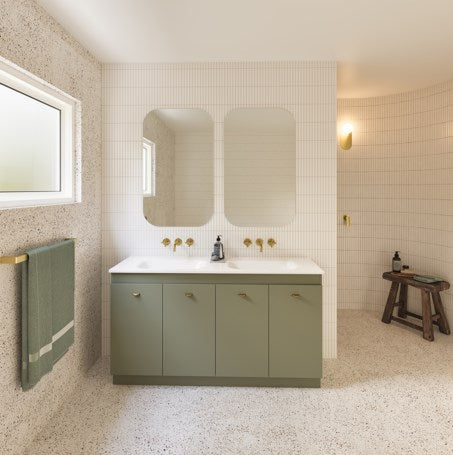 Vanities Timberline Rockford Floor Standing Vanity with Haven Matt Dolomite Top Size: L 750mm Place & Palette