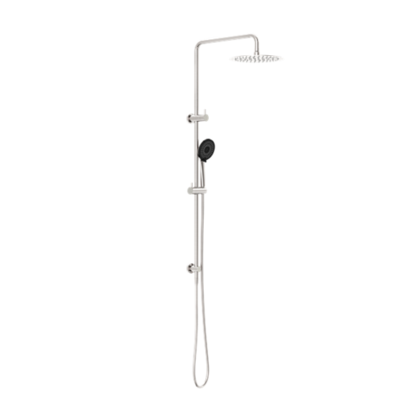 Showers Nero Round Project Twin Shower Colour: Brushed Nickel Place & Palette