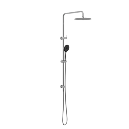 Showers Nero Round Project Twin Shower Colour: Chrome Place & Palette